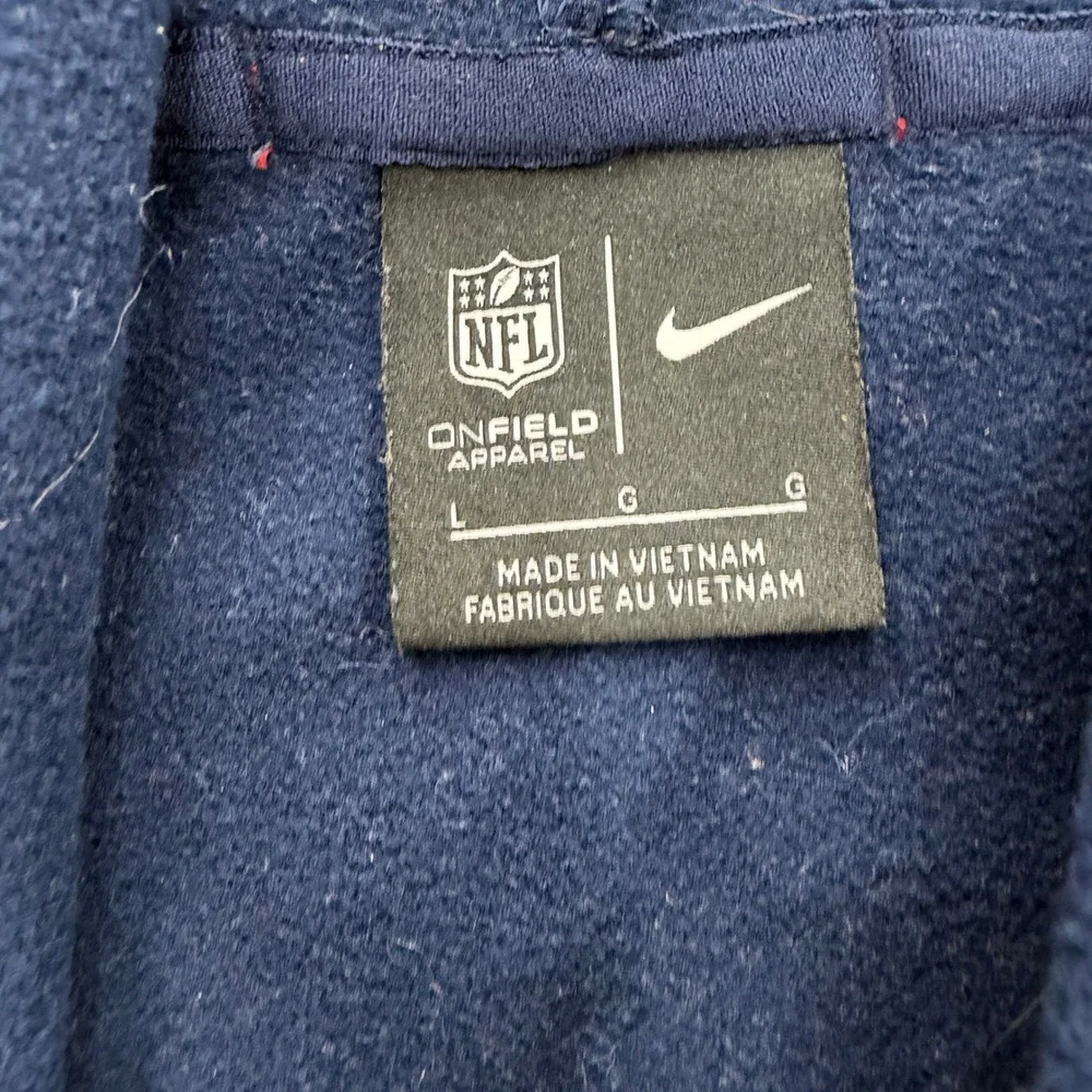 Nike NFL Onfield New England Patriots Hoodie Navy Blue Mens Large Pullover